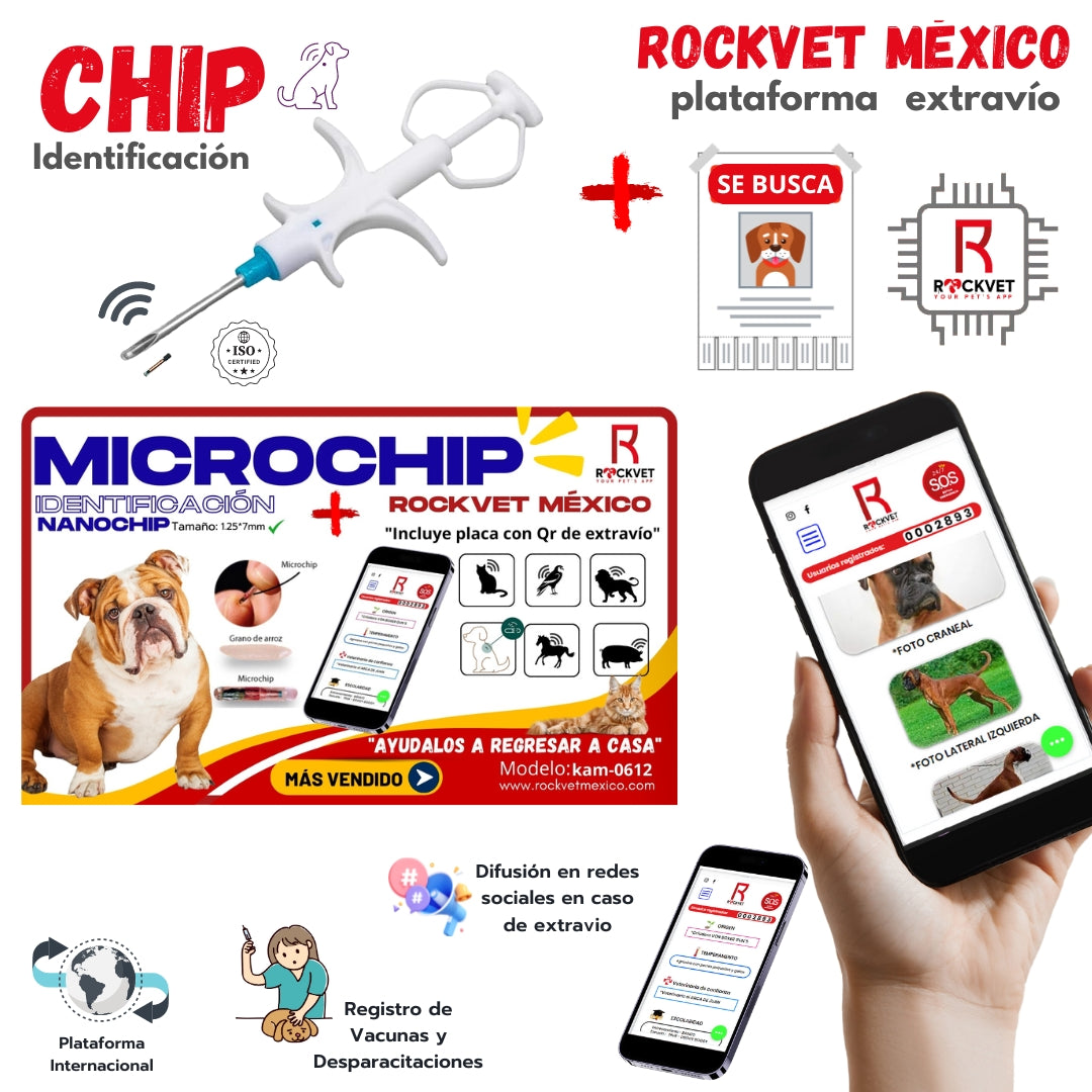 Chip de identificación animal ROCKVET MÉXICO