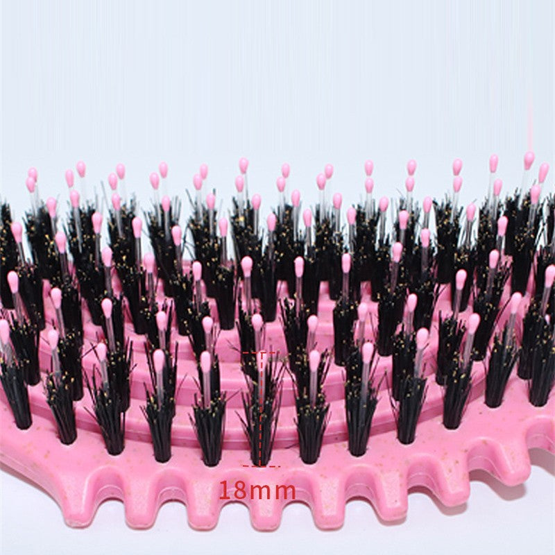 Cepillo de peinado para rizos, cerdas de jabalí enredados, peine para el cabello, cerdas de jabalí, cepillo para desenredar el cabello, herramientas de peinado para definir el cabello
