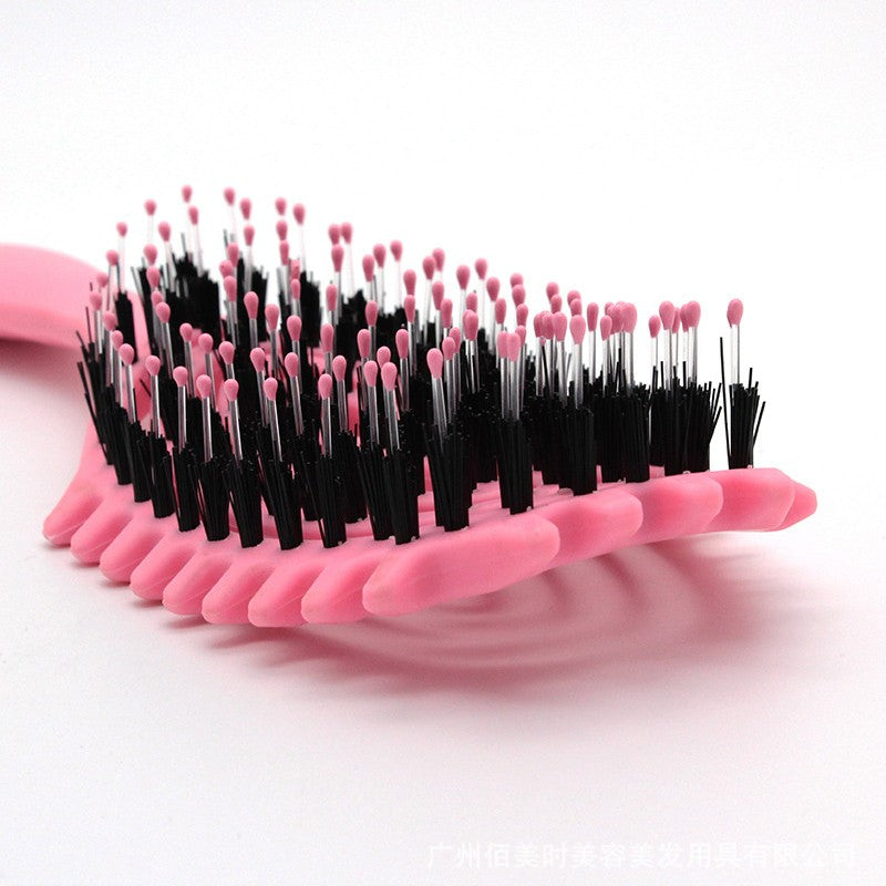 Cepillo de peinado para rizos, cerdas de jabalí enredados, peine para el cabello, cerdas de jabalí, cepillo para desenredar el cabello, herramientas de peinado para definir el cabello