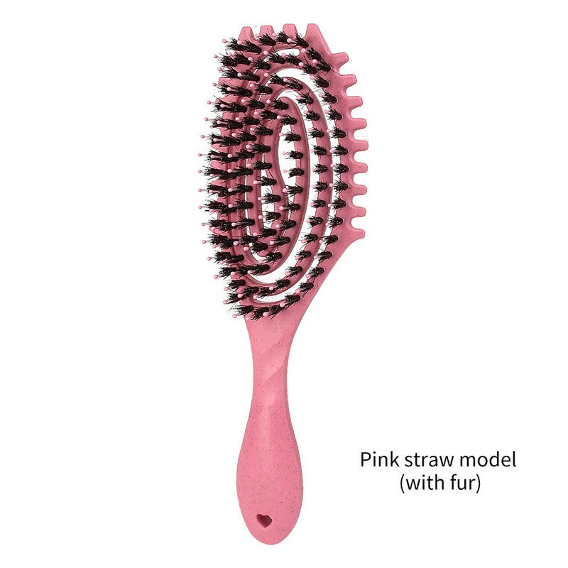 Cepillo de peinado para rizos, cerdas de jabalí enredados, peine para el cabello, cerdas de jabalí, cepillo para desenredar el cabello, herramientas de peinado para definir el cabello