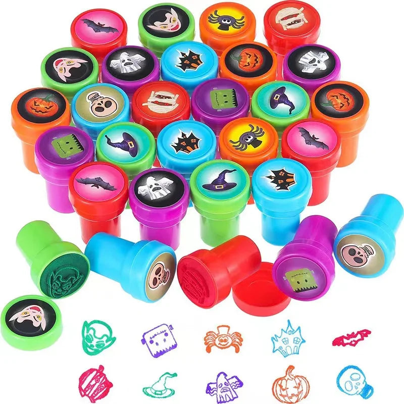 Sellos surtidos de piezas para niños, sellos de tinta automática, sellos de ju