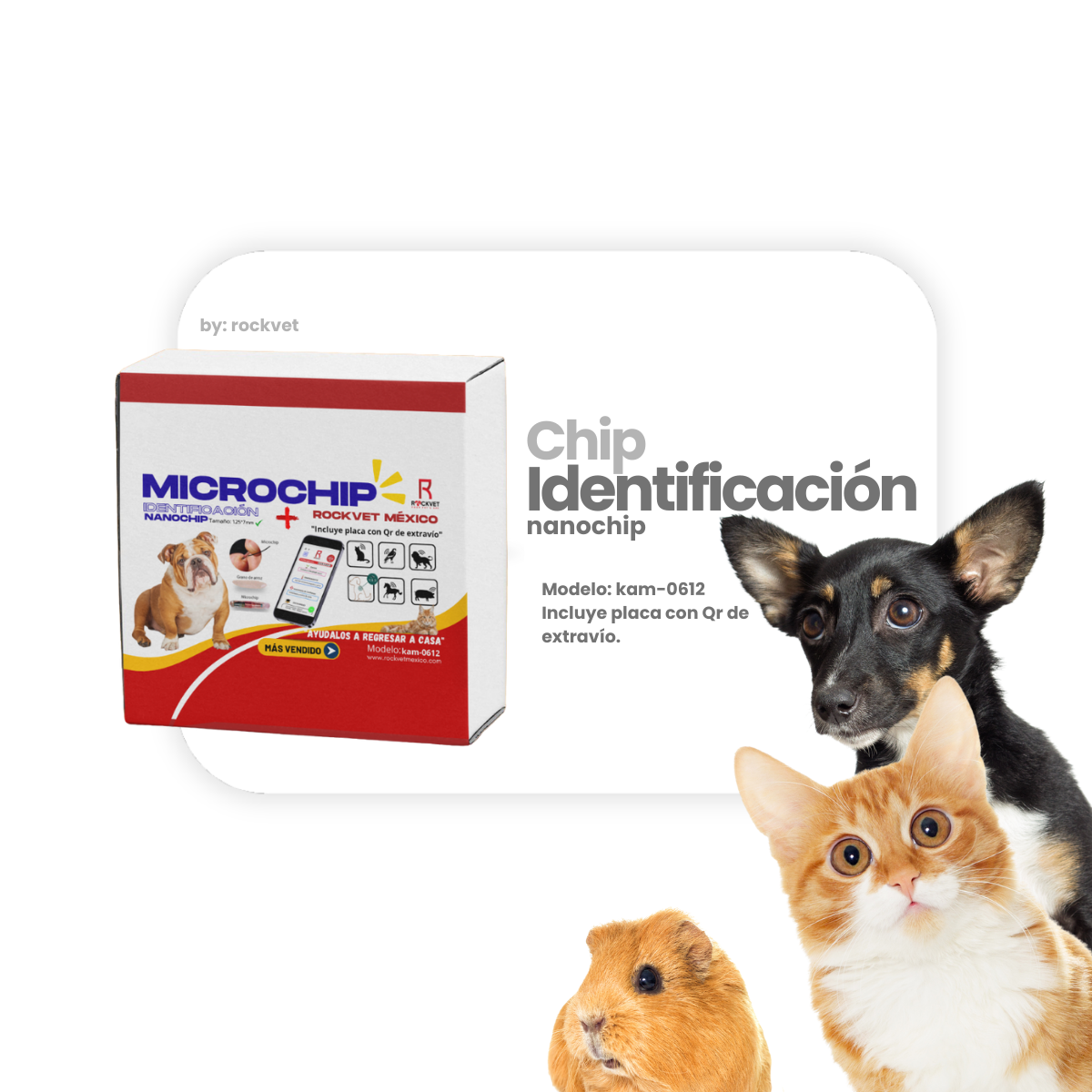 Chip de identificación animal ROCKVET MÉXICO