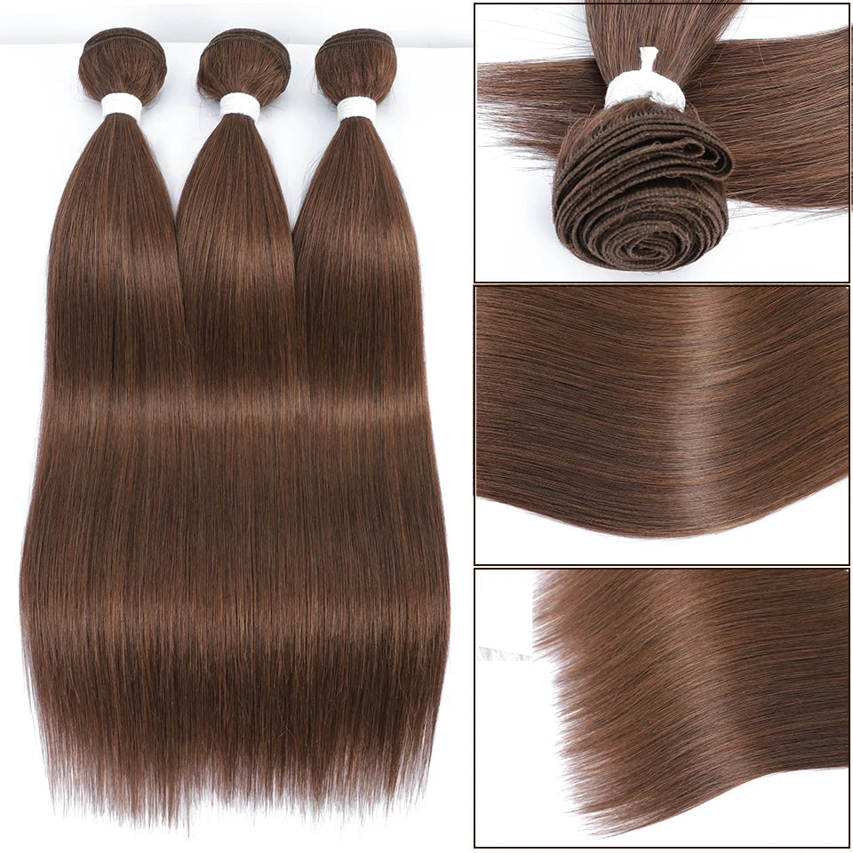 Natural Hair Salon Straight Bone Hair Extensions Fiber