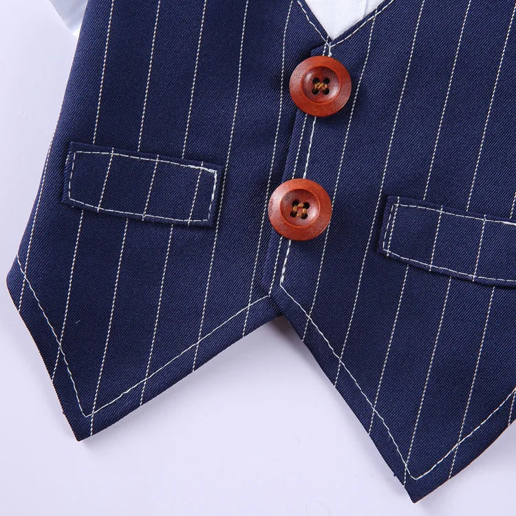 Traje de chaquetas de boda azul para perros con pajarita azul, tela formal para cachorros y gatos