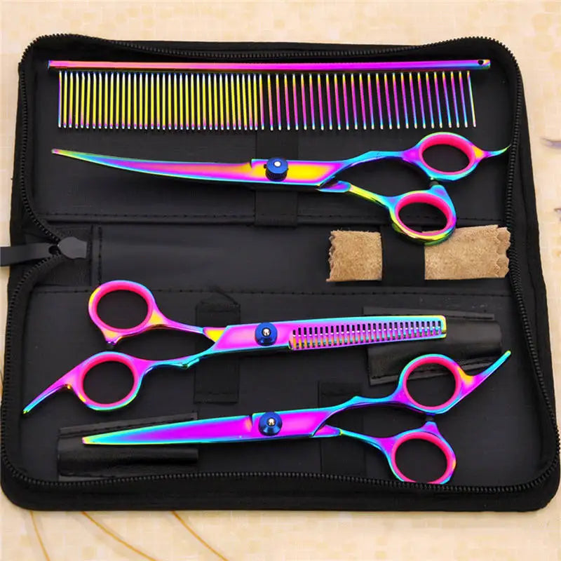 Tijeras Premium para mascotas, cortador de pelo profesional para adelgazamiento recto, peine recortador de karité