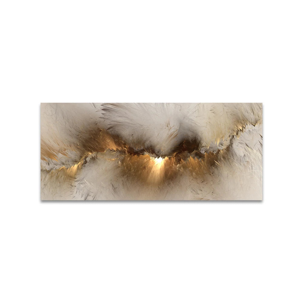 Pintura al óleo de arte abstracto de nube amarilla y gris, carteles e impresion