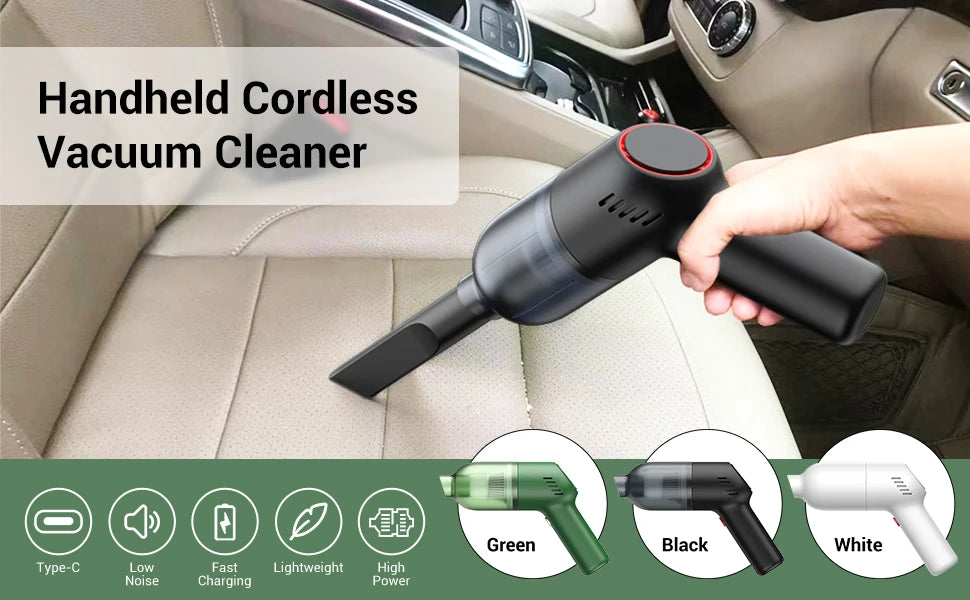 Aspiradora inalámbrica para coche, miniaspirador de mano de 9000Pa, potente suc
