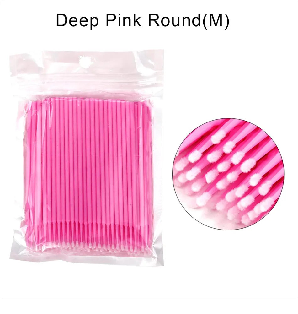 Disposable Eyelash Brushes Cotton Swab Individual Microbrush