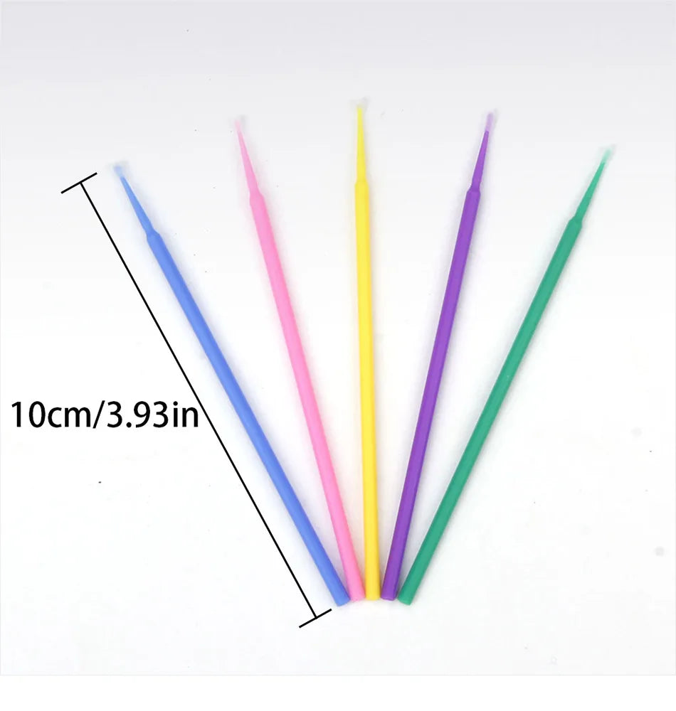 Disposable Eyelash Brushes Cotton Swab Individual Microbrush