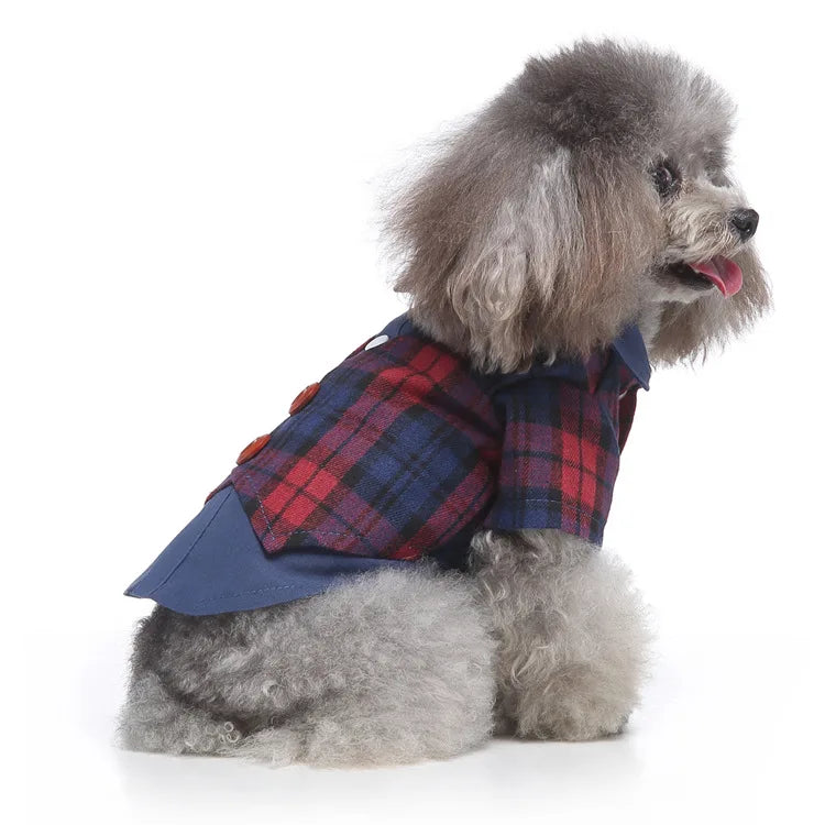 Traje de chaquetas de boda azul para perros con pajarita azul, tela formal para cachorros y gatos