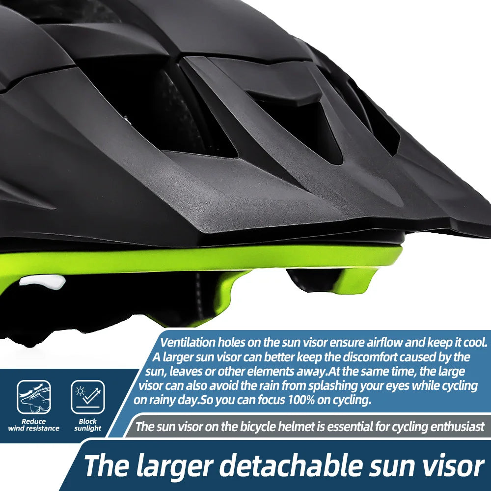 VICTGOAL-casco de bicicleta con luz LED para hombre, gafas de sol con visera, recargable, escudo para ciclismo de montaña y carretera
