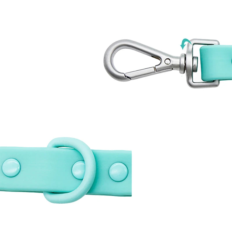Correa impermeable de PVC para perro, correa de doble cabeza, ajustable, larga y corta, para caminar, entrenamiento de mascotas, cuerda atada al aire libre
