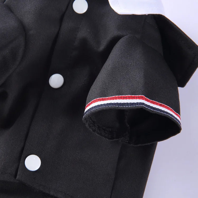 Traje de chaquetas de boda azul para perros con pajarita azul, tela formal para cachorros y gatos