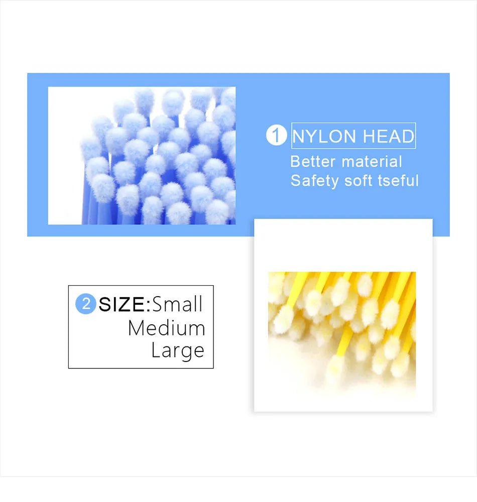 Disposable Eyelash Brushes Cotton Swab Individual Microbrush