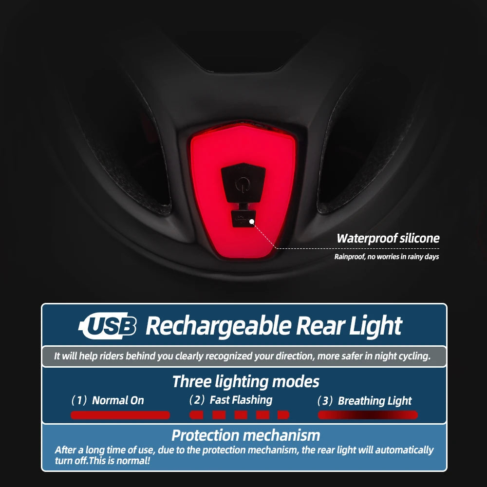 VICTGOAL-casco de bicicleta con luz LED para hombre, gafas de sol con visera, recargable, escudo para ciclismo de montaña y carretera