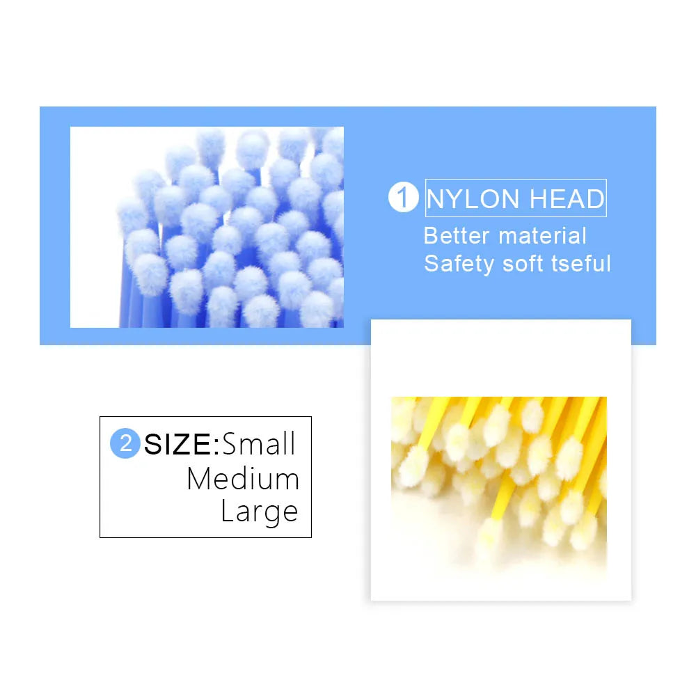 Disposable Eyelash Brushes Cotton Swab Individual Microbrush