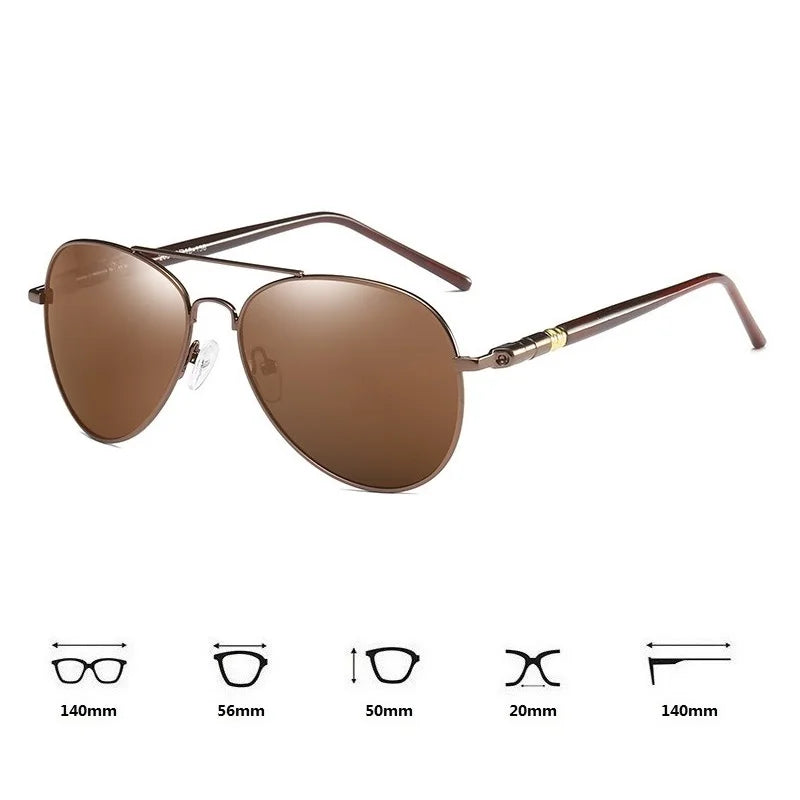 Gafas de sol polarizadas de lujo para hombres y mujeres, gafas de sol de conducción para hombres y mujeres, diseñador de marca, gafas de sol de piloto negras Vintage, UV400