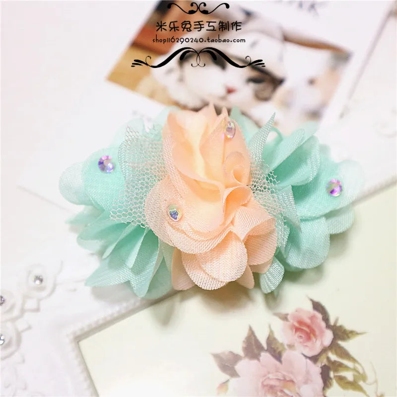 Pet Large Flower Hairpin Yorkshire Butterfly Knot Hair Ornament Teddy Maris Hair