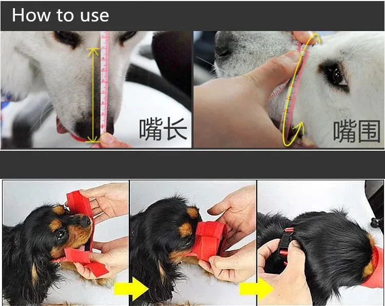 Anti Bark Muzzle for Small Large Dogs Adjustable Mesh Muzzles