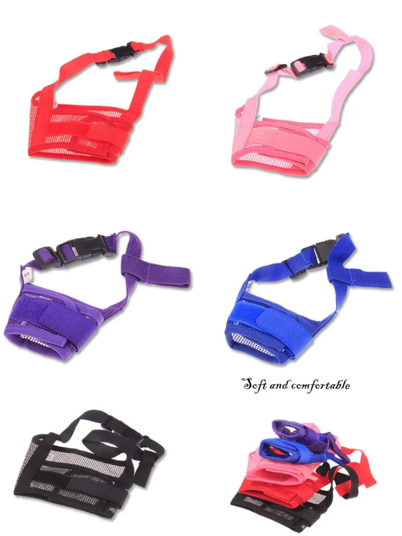 Anti Bark Muzzle for Small Large Dogs Adjustable Mesh Muzzles