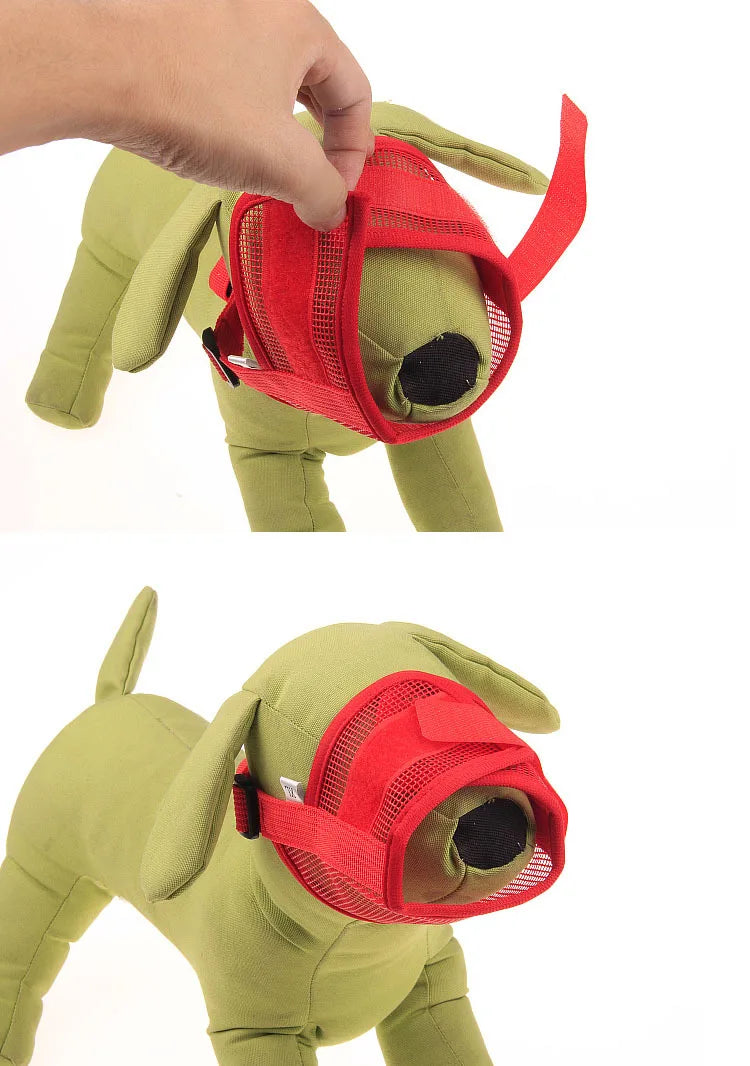 Anti Bark Muzzle for Small Large Dogs Adjustable Mesh Muzzles