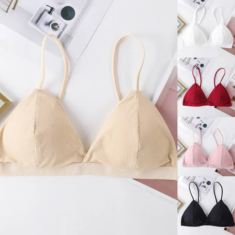Sujetador Bandeau Sexy Crop Top delgado con tirantes finos sin costuras, Top de