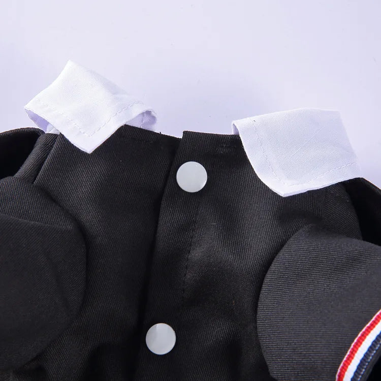 Traje de chaquetas de boda azul para perros con pajarita azul, tela formal para cachorros y gatos
