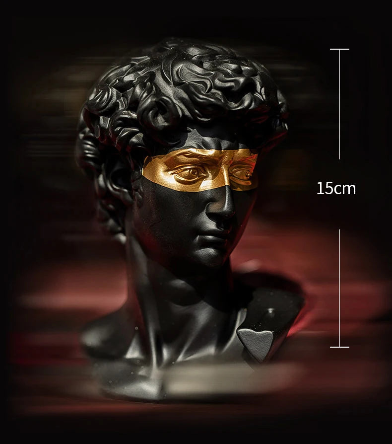 Estatuas para decoración de mesa de centro David, adornos de decoración del hogar, busto de sala de yeso, escultura artística decorativa de resina blanca, 15cm