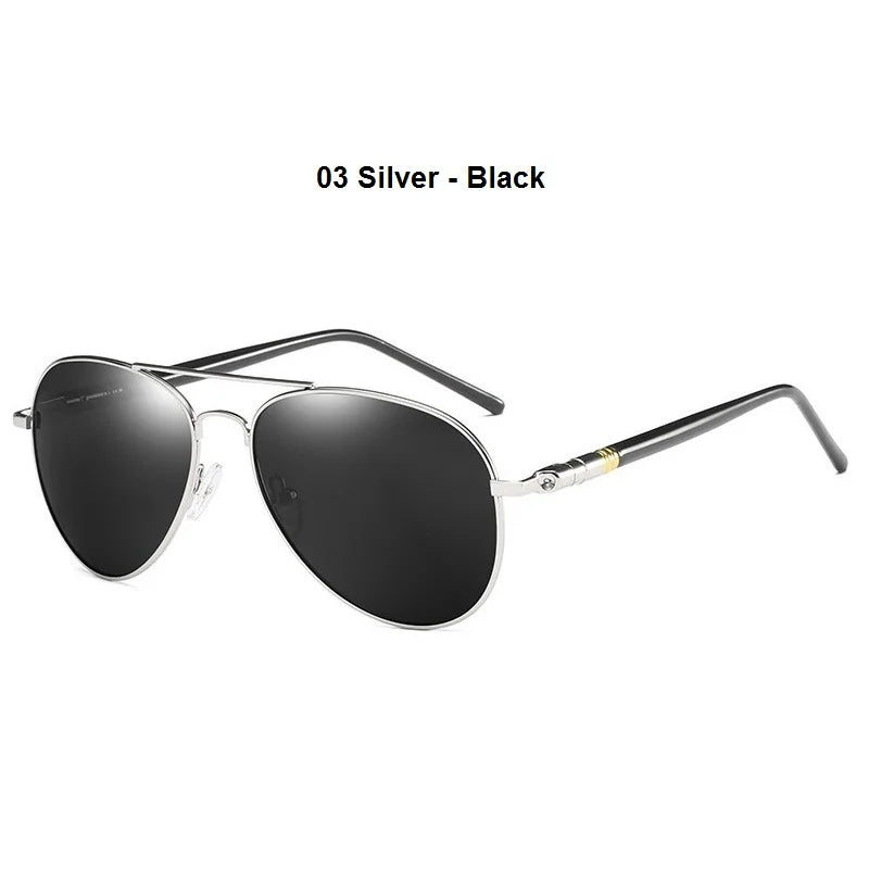 Gafas de sol polarizadas de lujo para hombres y mujeres, gafas de sol de conducción para hombres y mujeres, diseñador de marca, gafas de sol de piloto negras Vintage, UV400