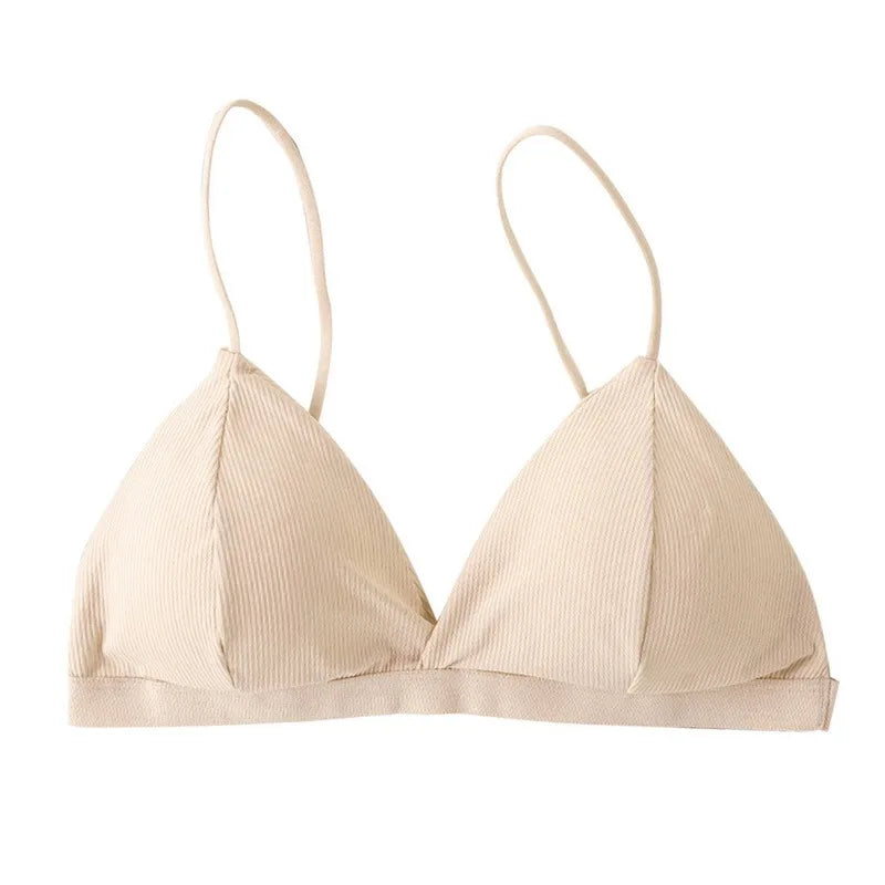 Sujetador Bandeau Sexy Crop Top delgado con tirantes finos sin costuras, Top de