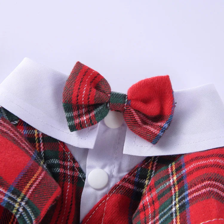 Traje de chaquetas de boda azul para perros con pajarita azul, tela formal para cachorros y gatos