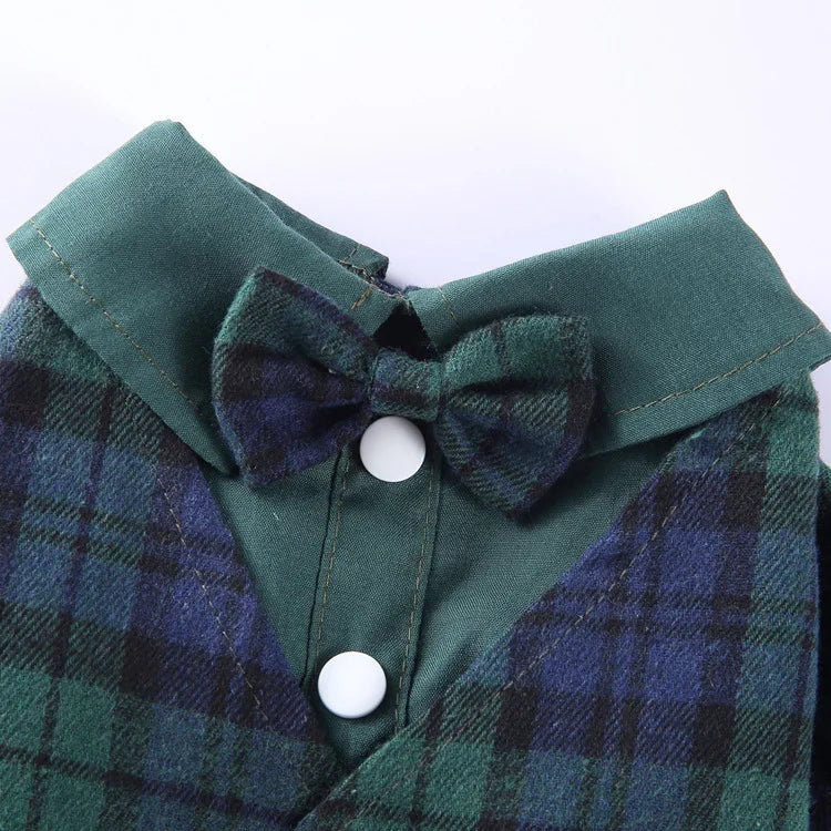 Traje de chaquetas de boda azul para perros con pajarita azul, tela formal para cachorros y gatos