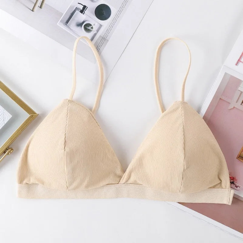 Sujetador Bandeau Sexy Crop Top delgado con tirantes finos sin costuras, Top de