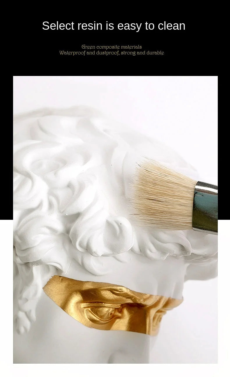 Estatuas para decoración de mesa de centro David, adornos de decoración del hogar, busto de sala de yeso, escultura artística decorativa de resina blanca, 15cm