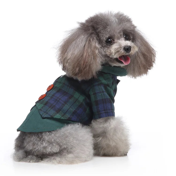 Traje de chaquetas de boda azul para perros con pajarita azul, tela formal para cachorros y gatos