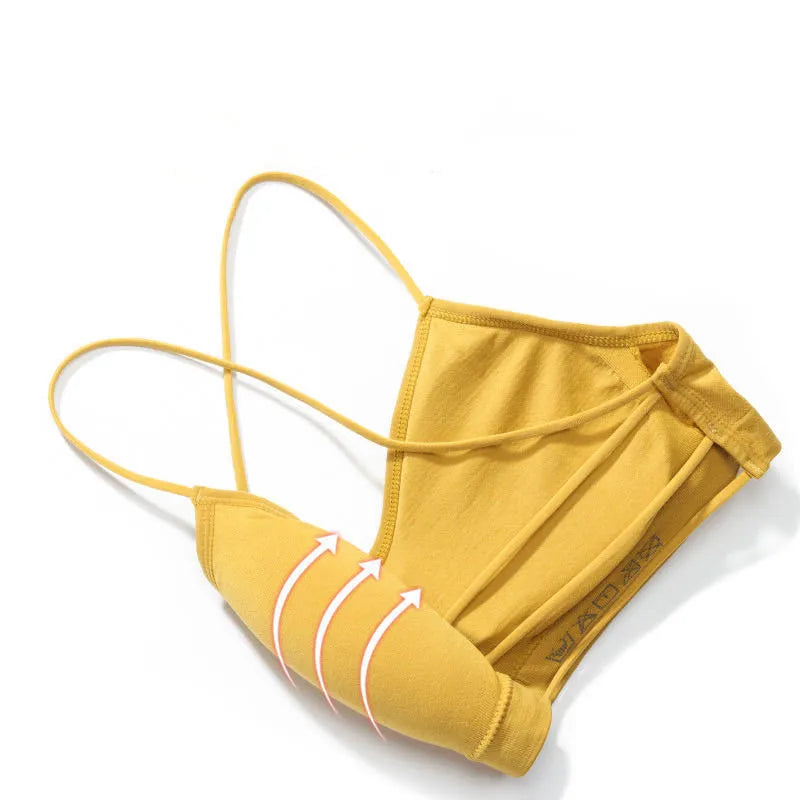 Sujetador Bandeau Sexy Crop Top delgado con tirantes finos sin costuras, Top de