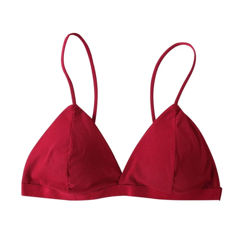 Sujetador Bandeau Sexy Crop Top delgado con tirantes finos sin costuras, Top de