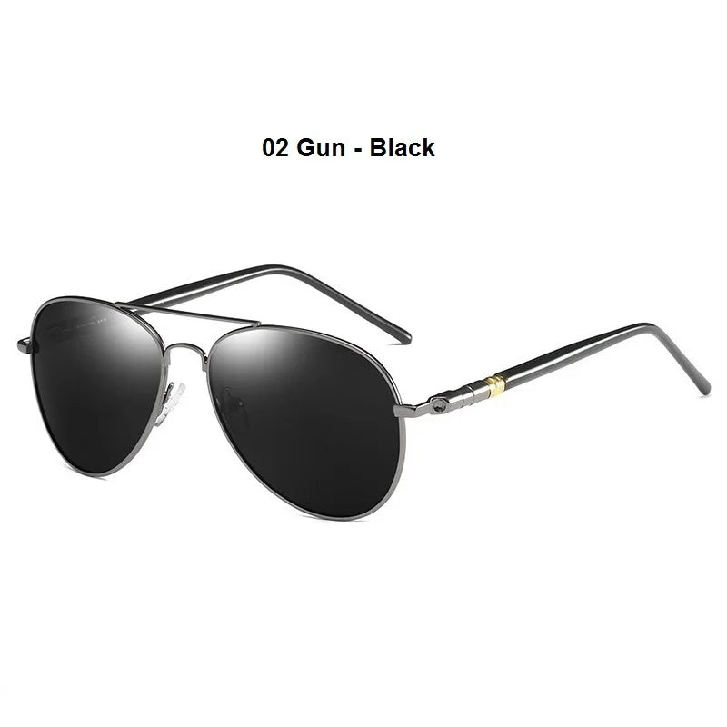 Gafas de sol polarizadas de lujo para hombres y mujeres, gafas de sol de conducción para hombres y mujeres, diseñador de marca, gafas de sol de piloto negras Vintage, UV400