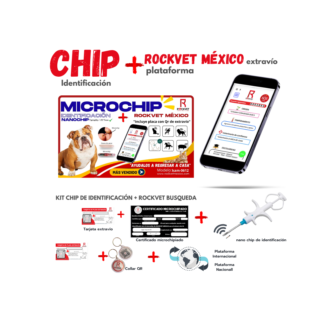 Chip de identificación animal ROCKVET MÉXICO