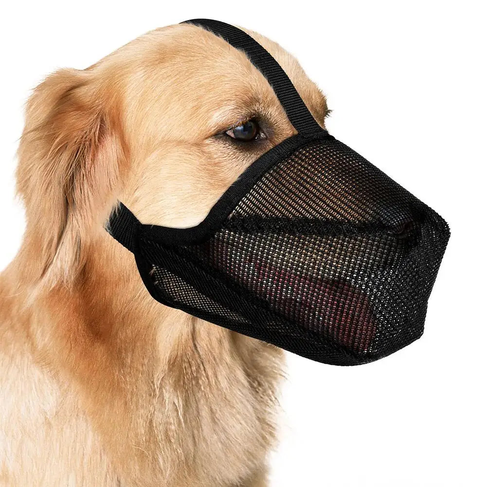 Bozal antiladridos para perros, Máscara ajustable de malla transpirable para la