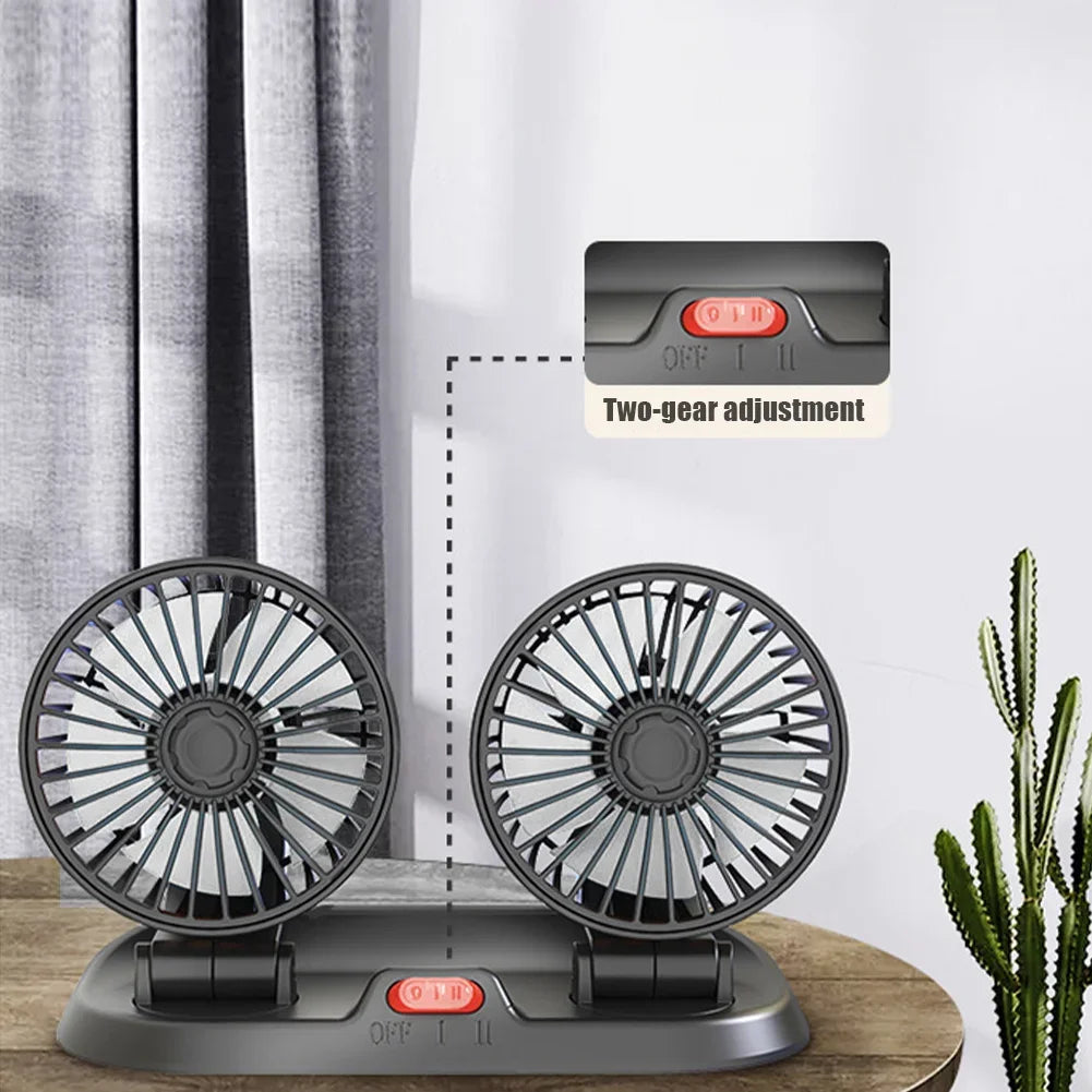 EAFC Car Cooling Fan Double Head Electric Device