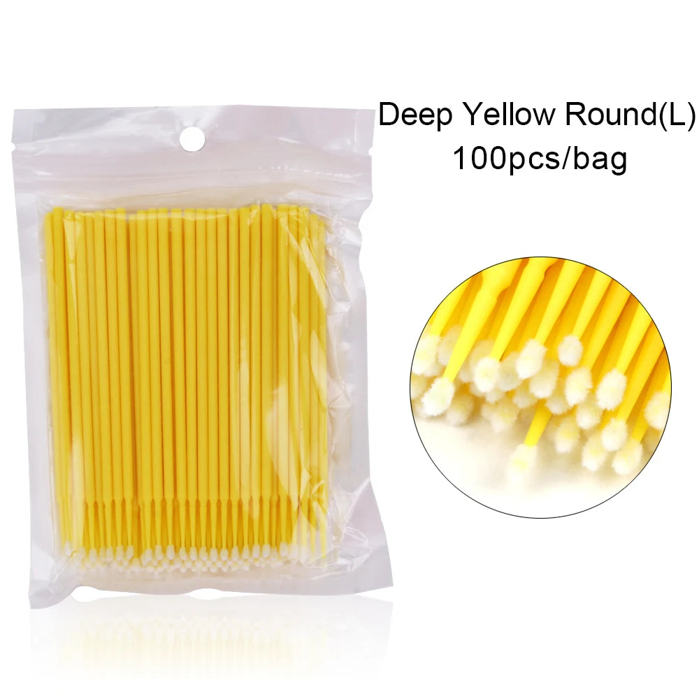 Disposable Eyelash Brushes Cotton Swab Individual Microbrush