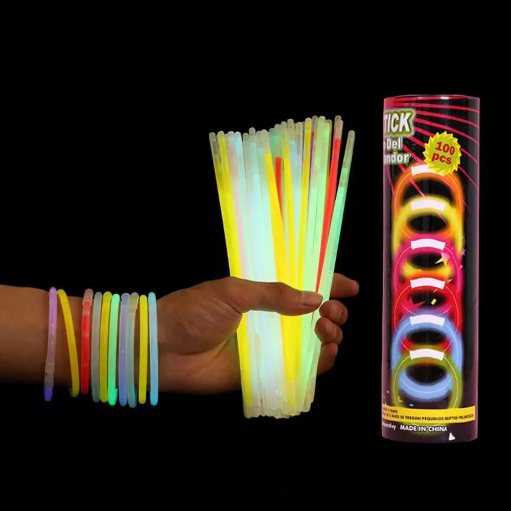 Collares y pulseras luminosas para fiesta de niños y adultos, suministros de pi