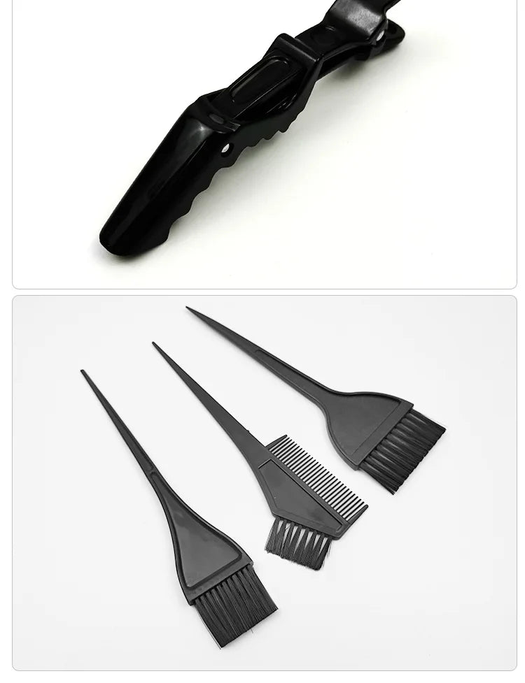 Juego de brochas desechables para teñir el cabello, pinzas para la oreja, cuenc