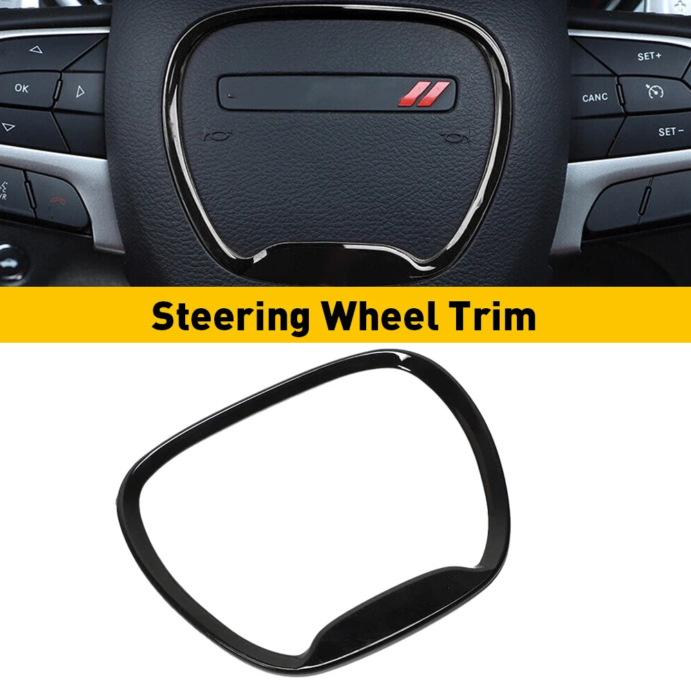 Car Steering Wheel Trim Cover Black Stickers for Dodge Charge