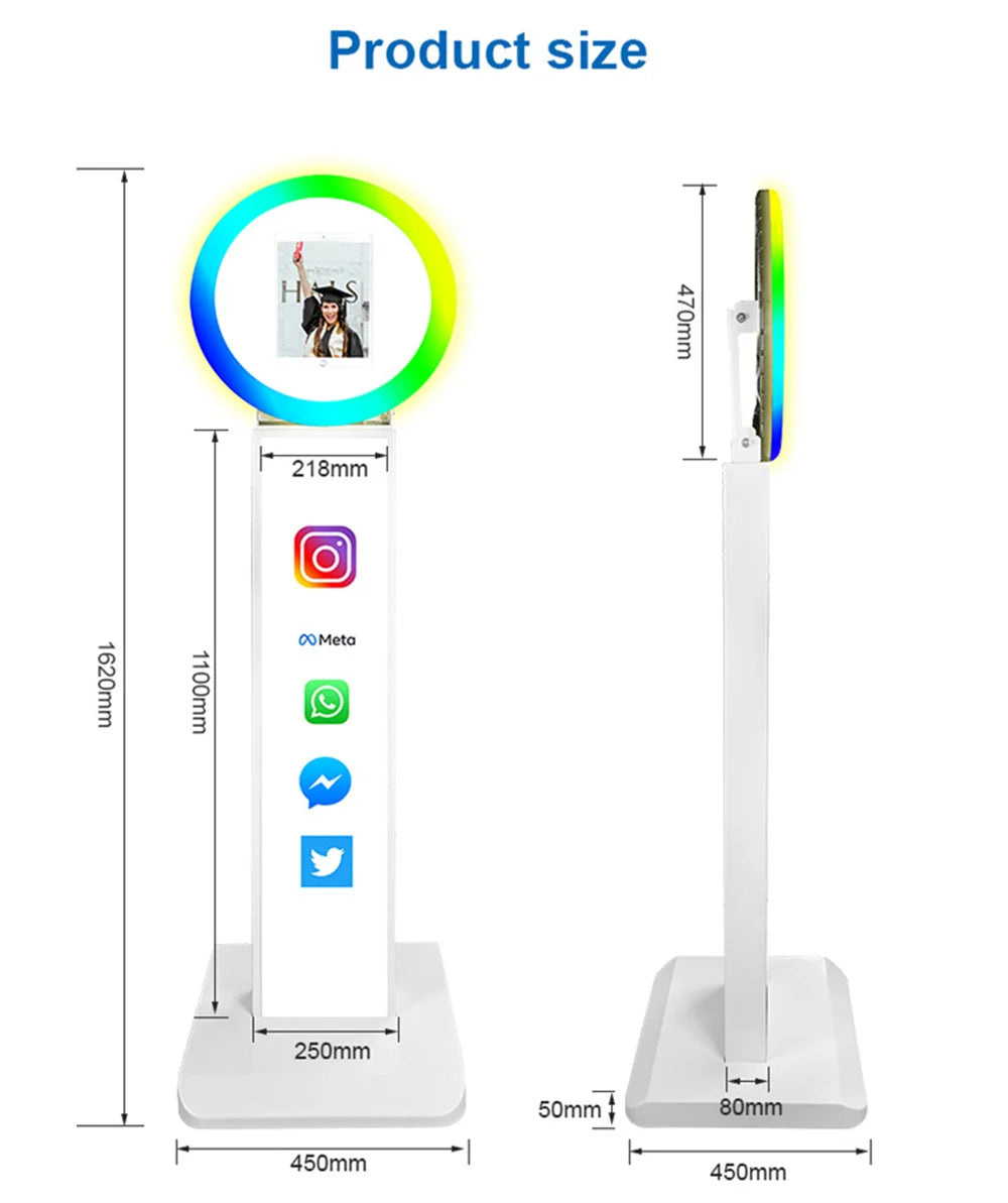Carcasa de máquina de Selfie para fotomatón de iPad, soporte ajustable, logoti