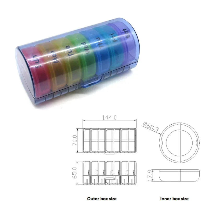 7 Days Pill Box 21/14 Grids 3 Times Portable Travel Pill Case Organizer