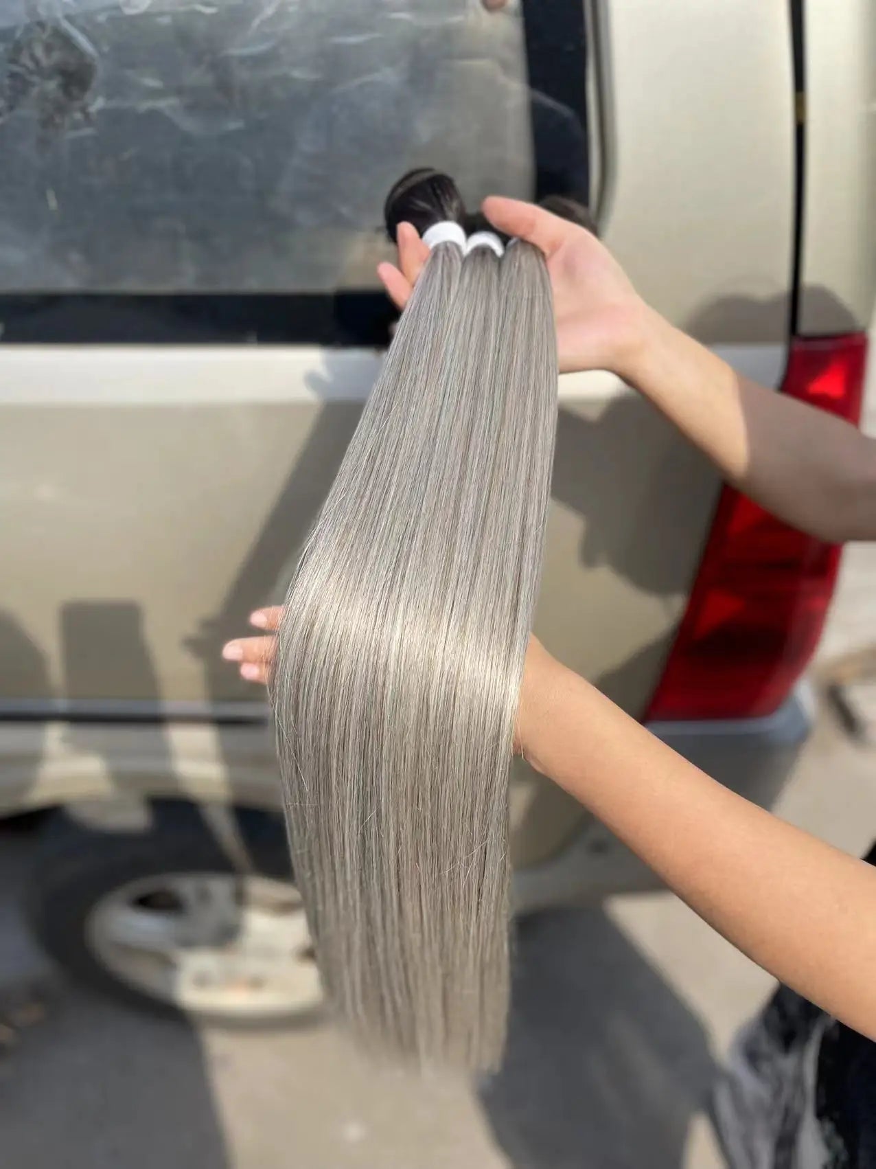 Natural Hair Salon Straight Bone Hair Extensions Fiber