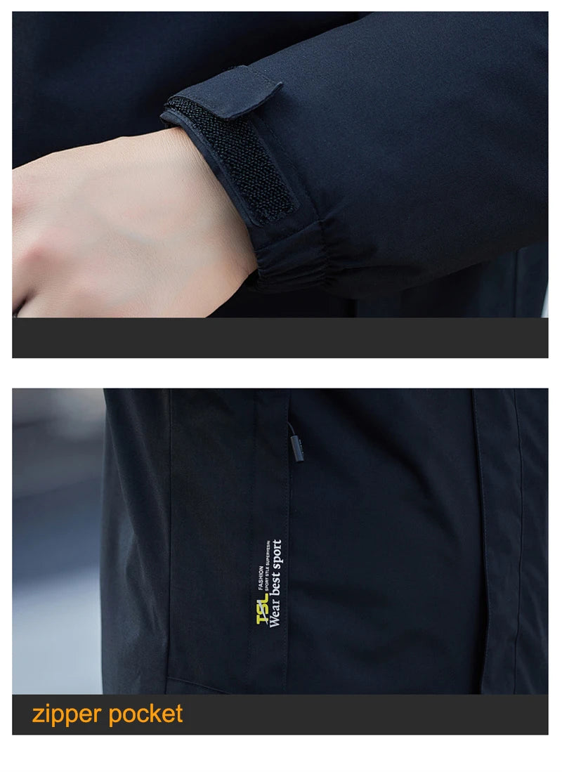 Chaqueta impermeable de felpa para Hombre, abrigo informal de algodón a prueba