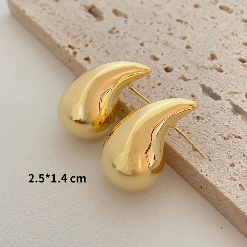 Bilandi Chunky Dome Drop Earrings for Women Lightweight Hoops Jewelry